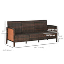 Patio Furniture, Fenton Falls Rattan Outdoor Patio Sofa - Brown - Seasonal Overstock