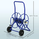 Gardening Accessories, Garden Hose Reel Cart with Wheels and Manual Winding Crank - Blue - Seasonal Overstock
