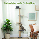 4-Tier Cat Wall Mounted Climber Cat Tree with Scratching Post - Dark Grey