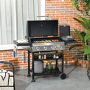 Outdoor Grills, 40,000 BTU 4+1 Burner Liquid Propane BBQ Cart with 1 Side Burner and Warming Rack - Seasonal Overstock