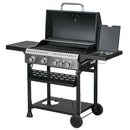Outdoor Grills, 40,000 BTU 4+1 Burner Liquid Propane BBQ Cart with 1 Side Burner and Warming Rack - Seasonal Overstock