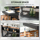 Outdoor Grills, 40,000 BTU 4+1 Burner Liquid Propane BBQ Cart with 1 Side Burner and Warming Rack - Seasonal Overstock