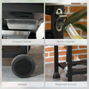 Outdoor Grills, 40,000 BTU 4+1 Burner Liquid Propane BBQ Cart with 1 Side Burner and Warming Rack - Seasonal Overstock