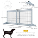 41-72" Wood Frame Free Standing Pet Gate Dog Barrier with Support Feet - Blue Grey