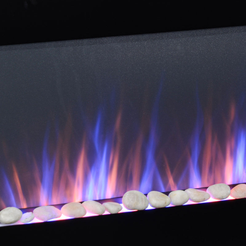 41-Inch Wall Mounted Fireplace with 7 Colour LED Flame Effect