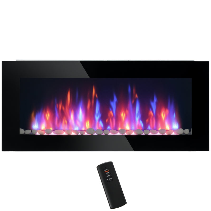41-Inch Wall Mounted Fireplace with 7 Colour LED Flame Effect