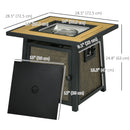 Gideon 28" x 28" 50,000 BTU Propane Fire Table with Cover - Brown