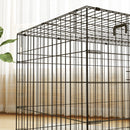 41" Large Folding Steel Dog Crate with Removable Tray and Cushion for Dogs up to 88lbs