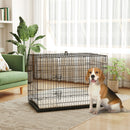 41" Large Folding Steel Dog Crate with Removable Tray and Cushion for Dogs up to 88lbs