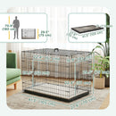 41" Large Folding Steel Dog Crate with Removable Tray and Cushion for Dogs up to 88lbs