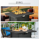 Beckett 28" Black Propane Fire Table with Lava Rocks and Cover