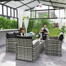 Patio Furniture, Cinder Valley 6pc Patio Set with Sofa, Loveseat, Chairs & Tables - Black - Seasonal Overstock