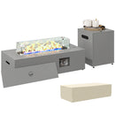 42 Inch 50,000 BTU Propane Fire Pit Table - Outdoor Gas Fire Table with Hidden Propane Tank Storage