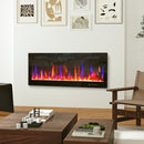 42" Thin Profile Electric Fireplace, 1500W Heater, Wall Mounted or Freestanding Type with Remote and Timer