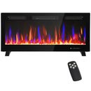 42" Thin Profile Electric Fireplace, 1500W Heater, Wall Mounted or Freestanding Type with Remote and Timer