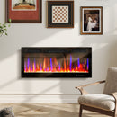 42" Thin Profile Electric Fireplace, 1500W Heater, Wall Mounted or Freestanding Type with Remote and Timer