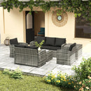 Patio Furniture, Cinder Valley 6pc Patio Set with Sofa, Loveseat, Chairs & Tables - Black - Seasonal Overstock