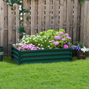 4' x 2' Raised Garden Bed Planter Planter Box Galvanized Steel 12in - Green