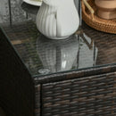 Patio Furniture, Sola Vina 3pc Outdoor Patio Sofa and Ottoman Set with Table - Blue - Seasonal Overstock