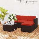 Patio Furniture, Sola Vina 3pc Outdoor Patio Sofa and Ottoman Set with Table - Red - Seasonal Overstock