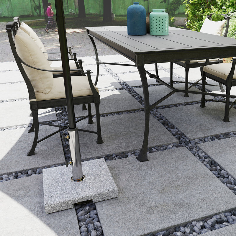 Umbrella Base Weights, 46lbs Grey Stone Look Umbrella Base Stand for Patio Umbrellas - Seasonal Overstock
