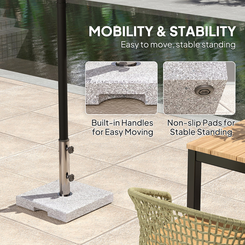 Umbrella Base Weights, 46lbs Grey Stone Look Umbrella Base Stand for Patio Umbrellas - Seasonal Overstock