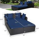 Halton Outdoor Rattan Lounging Patio Sofa - Dark Blue