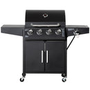 Outdoor Grills, 50,000 BTU 4+1 Burner Liquid Propane BBQ with Side Burner and Warming Rack - Seasonal Overstock