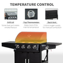 Outdoor Grills, 50,000 BTU 4+1 Burner Liquid Propane BBQ with Side Burner and Warming Rack - Seasonal Overstock