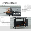 Outdoor Grills, 50,000 BTU 4+1 Burner Liquid Propane BBQ with Side Burner and Warming Rack - Seasonal Overstock