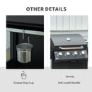 Outdoor Grills, 50,000 BTU 4+1 Burner Liquid Propane BBQ with Side Burner and Warming Rack - Seasonal Overstock