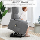Lift Chairs, Benson Springs Lift Assist Recliner Chair with Remote - Grey Microfibre - Seasonal Overstock