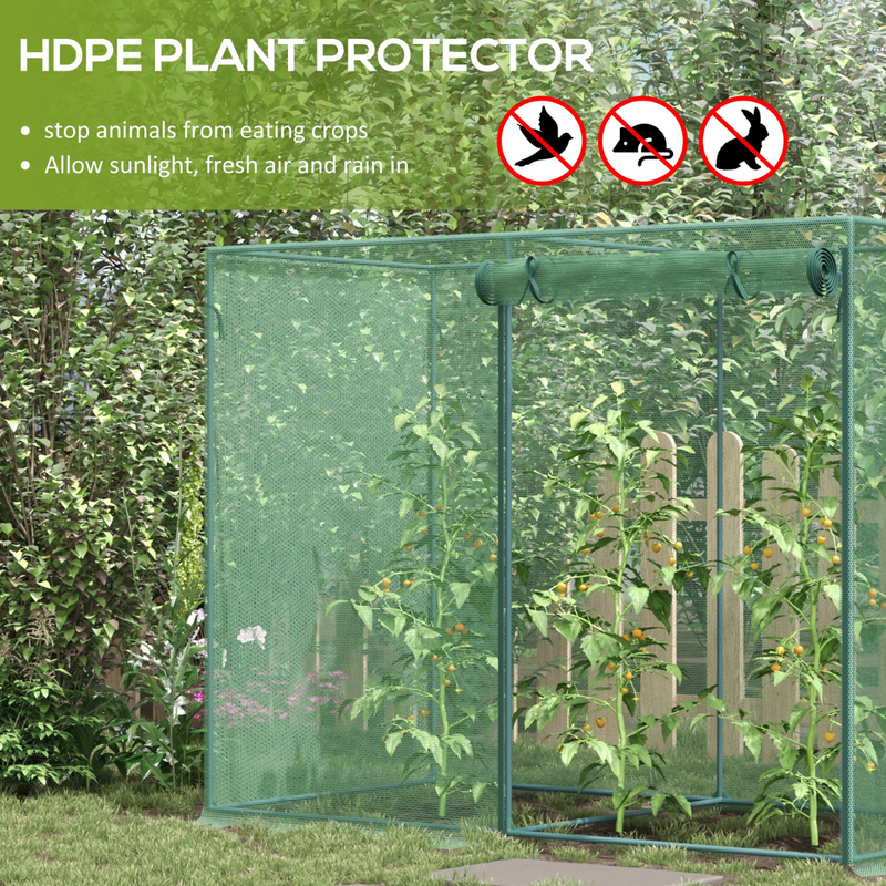 6.5' x 3.3' Mesh Garden Protection Cover with Zipper Door - Green