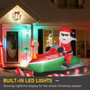 Christmas Decorations, Inflatable Santa on a Snowmobile 5.2ft Tall with LED Lights for Indoor Outdoor Christmas Display - Seasonal Overstock
