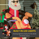 Christmas Decorations, Inflatable Santa on a Motorcycle 5.5ft Tall with LED Lights for Indoor Outdoor Christmas Display - Seasonal Overstock