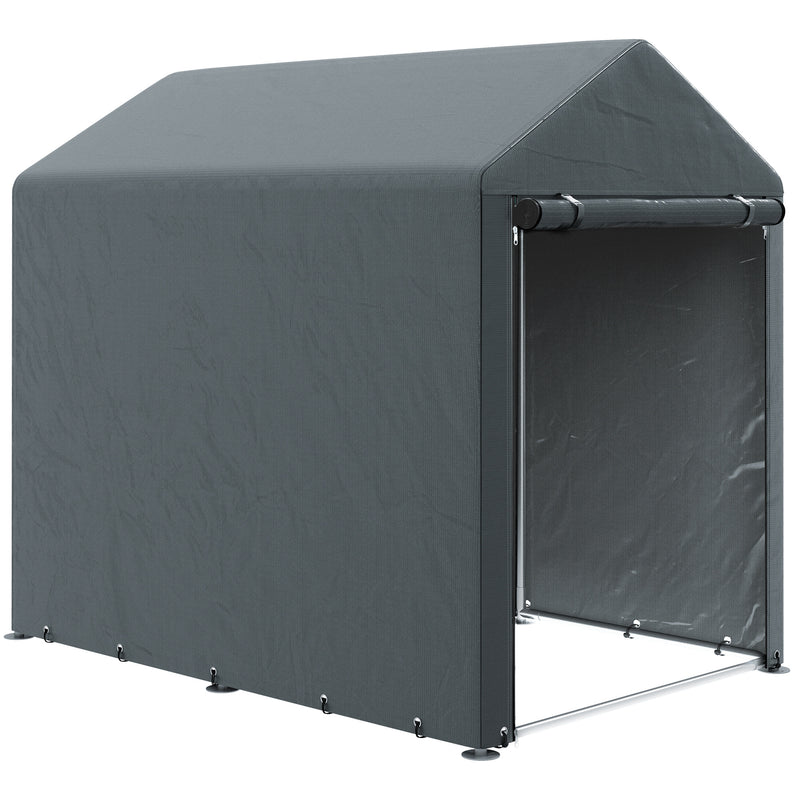4' x 6' All Season Portable Storage Shed for Motorcycle or Bicycless - Grey