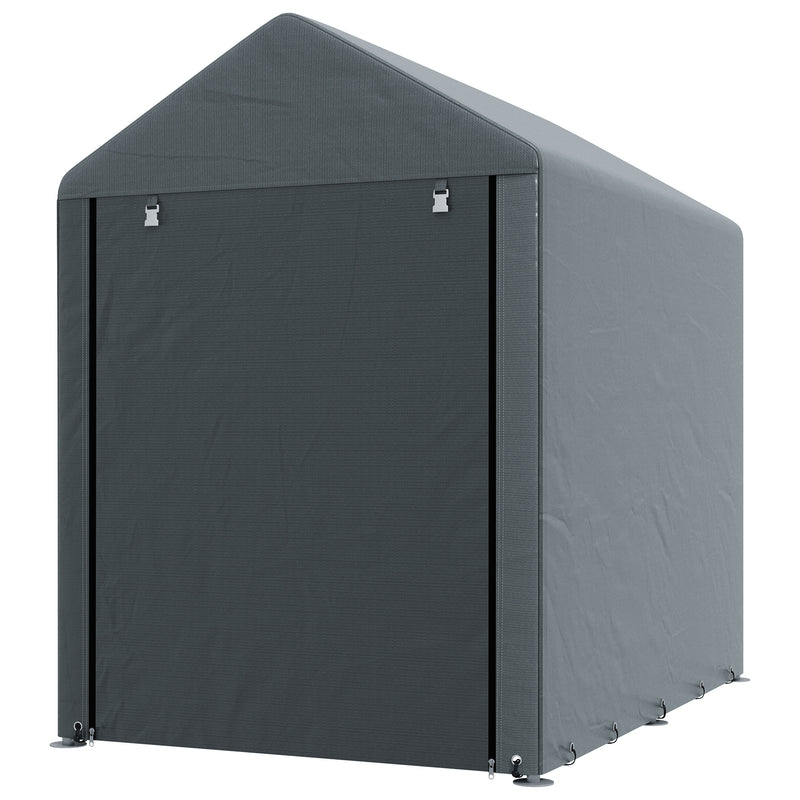 4x6 Portable Grey Storage Shed for Bicycles, Motorcycles and Garden Tools 
