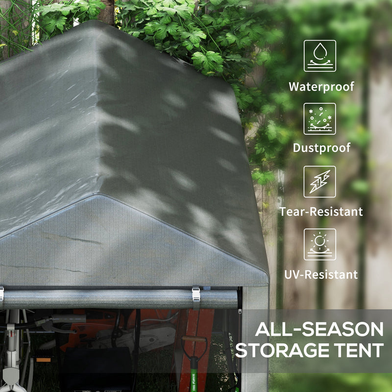 4' x 6' All Season Portable Storage Shed for Motorcycle or Bicycless - Grey
