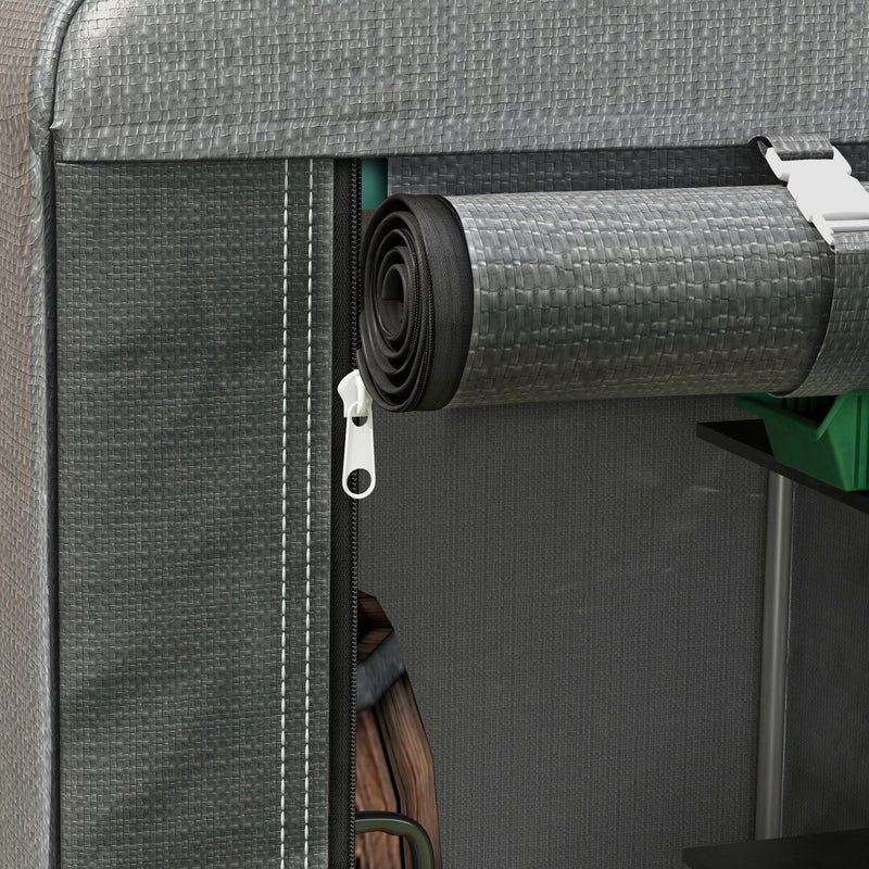 4' x 6' All Season Portable Storage Shed for Motorcycle or Bicycless - Grey