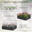 Planters, 4' x 3.5' Galvanized Steel Raised Garden Bed with Removeable Cold Storage Greenhouse Top - Grey - Seasonal Overstock