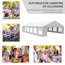 Canopy Tents, 23' x 39' Large White Canopy Tent with 12 Window Wall Panels, 2 Roll Up Door Panels - Seasonal Overstock