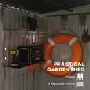 5' x 7' Galvanized Lean-To Storage Shed with Sliding Door - Light Grey