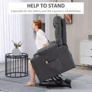 Lift Chairs, Braxton Bay Electric Lift Assist Recliner Chair with Cup Holders and Remote in Grey Faux Leather - Seasonal Overstock