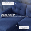 Sofas, Carmen 77" Dark Blue Upholstered Reversible Sectional Sofa - Seasonal Overstock
