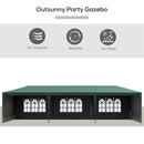 Canopy Tents, 10' x 29' Green Party Canopy Tent with 5 Wall Panels - Seasonal Overstock