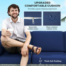 Patio Furniture, Manchester Creek Outdoor Patio Rattan Sofa - Dark Blue & Grey - Seasonal Overstock