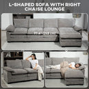 Sofas, Shadow Creek 120-in L-Shaped Sectional with Reversible Chaise Lounge - Grey - Seasonal Overstock
