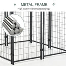 Dog Kennel, 4' x 4' Solid Steel Fence Outdoor Dog Kennel with 4.5' Height and Oxford Canopy Cover - Seasonal Overstock