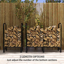 4ft Outdoor Firewood Storage Rack with Protective Cover and Log Carrier
