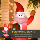 Inflatable Santa Claus decoration with built-in LED lights, set against a festive background.